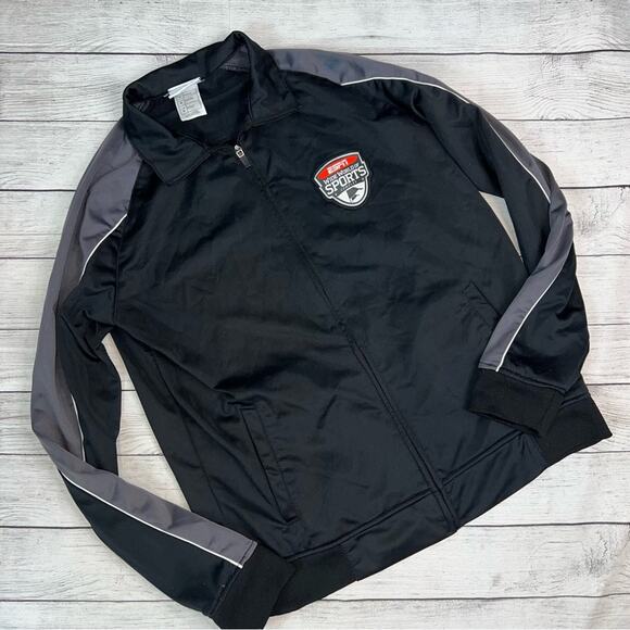 ESPN Disney Parks Wide World of Sports Men's Zippered Black Track Jacket Medium - Picture 1 of 6